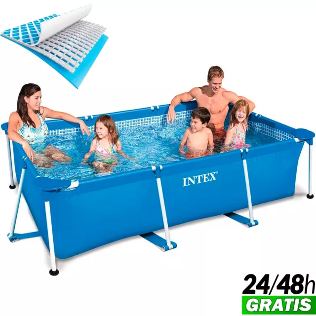 Piscina Rectangular FRAME de INTEX 300 x 200 x 75 cm Triple Capa Anti Pinchazos