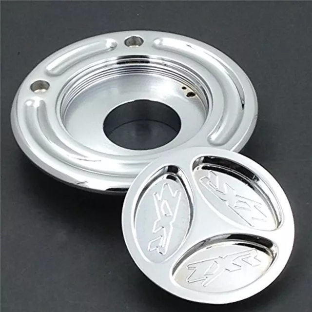 Chrome Keyless Fuel Tank Gas Cap For Kawasaki Ninja ZX10R 2004-2008 ZX14 06-08