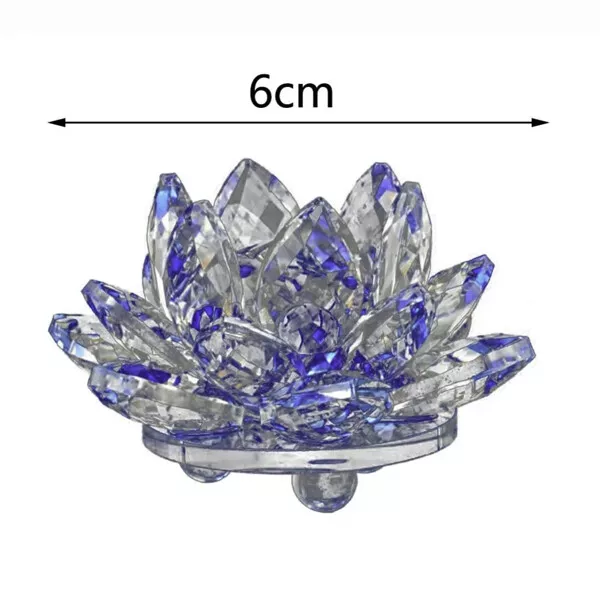 Crystal Lotus Flower Candleholder Fengshui Detailed Cut Ornament. Beautiful Gift 3
