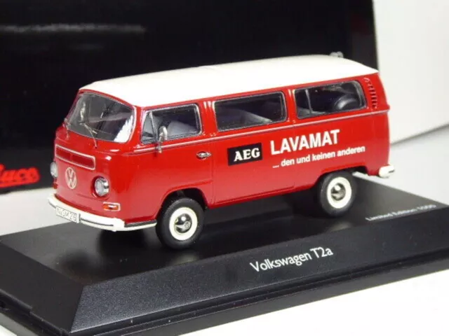 Vw Volkswagen T2A Bulli Aeg Lavamat Red Schuco 450334300 1/43 Die Cast Bus