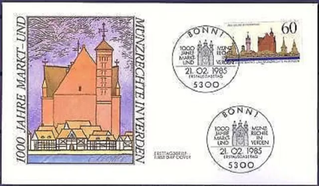 BRD 1985: Stadt Verden! FDC Nr. 1240 mit Bonner Ersttags-Sonderstempeln! 1602