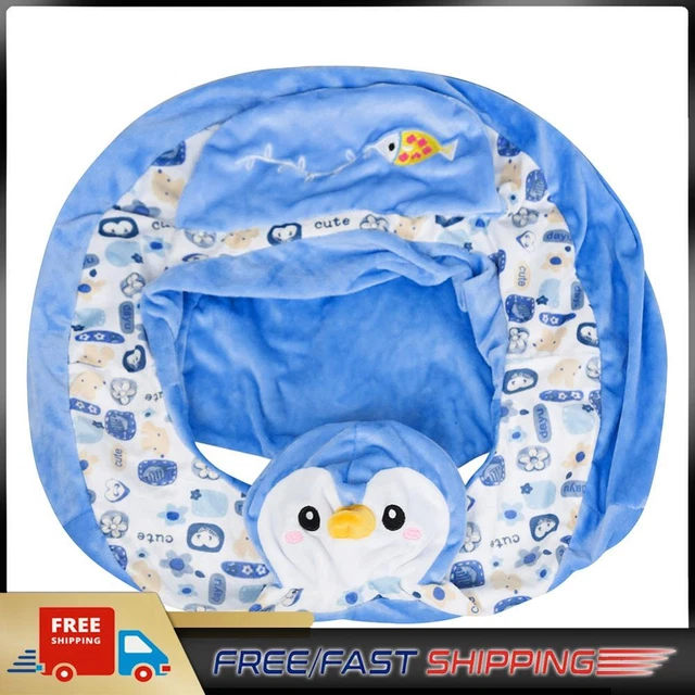Cartoon Baby Arm Chair Antiskid No Filler for Children Gift (Crowned Penguin)