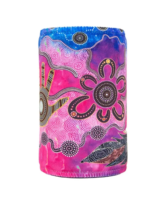 Stubby Holder Aboriginal indigenous art drink holder Lady Boss By Nina Wright
