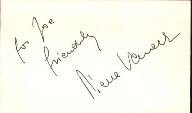 Pierre Vaneck French Actor signed 3"x5" index Card