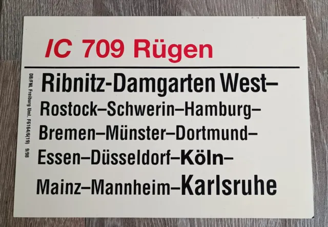 DB Zuglaufschilder : seltene IC-, IR- und RE- Linien der DB :  top Zustand ! 2