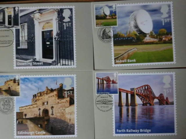 2011 Phq 356 Uk Landmarks A-Z Fdi Front Set Of 12 Special Handstamps 3