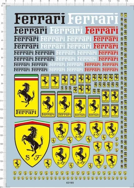 Decals FERRARI for different scales model kits  63165