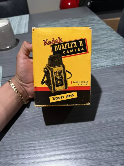 Vintage Kodak Duaflex II Film Camera Kodet Lens With Original Box  UNTESTED