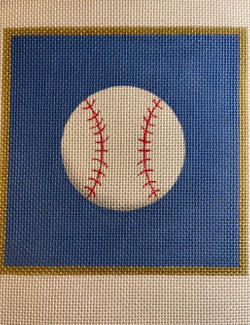 Handpainted Needlepoint Canvas Baseball design 13 mesh Zweigart canvas JWPO#049