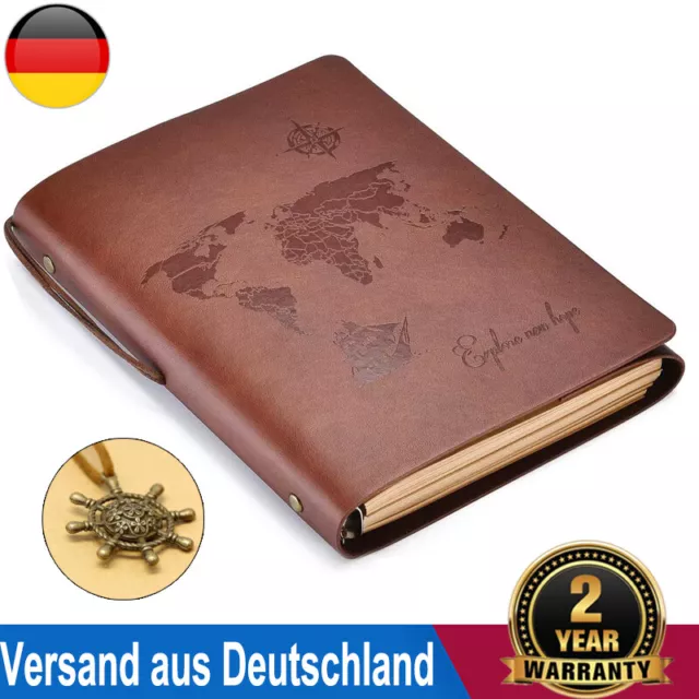 Leder Notizbuch A5 Journal Notebook Vintage Travel Tagebuch Notiz Skizzenbuch