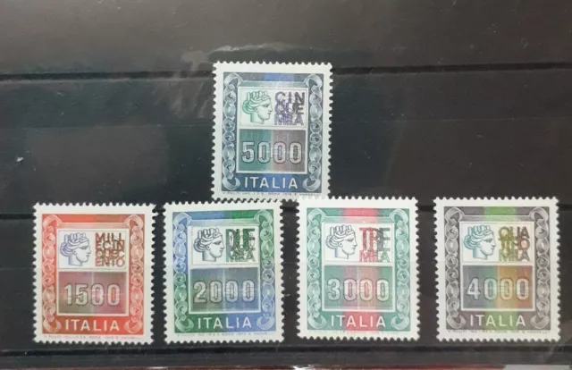 1978 - 1979 Italia  Alti Valori Nuovi Serie 1500 , 2000 , 3000 ,4000 5000 Lire