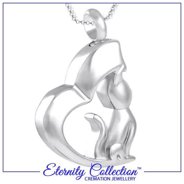 NEW! ECN29 Eternity Collection™ Cremation Jewellery - 'Silver Cat' Necklace