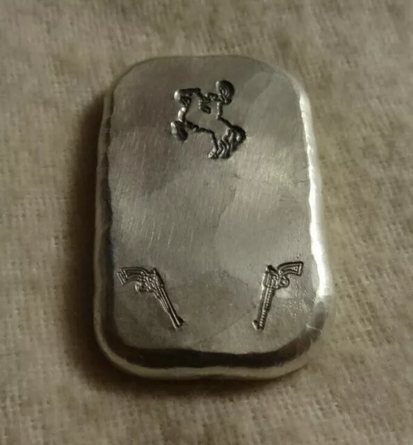 LOGO 6 Shooters Cowboy Coins .999 1oz Silver Hand Poured & Stamped Bar