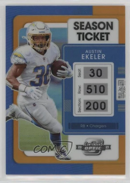 2021 Panini Contenders Optic Season Ticket Orange Prizm /50 Austin Ekeler #38