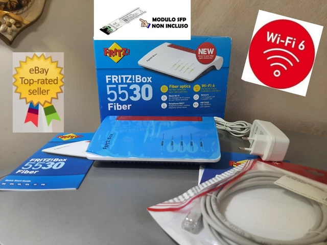 Fritzbox 5530 Router Mesh Wi-Fi 6 2.400Mbit+600Fiber 2.5 Gbit/s MANCA MODULO SFP
