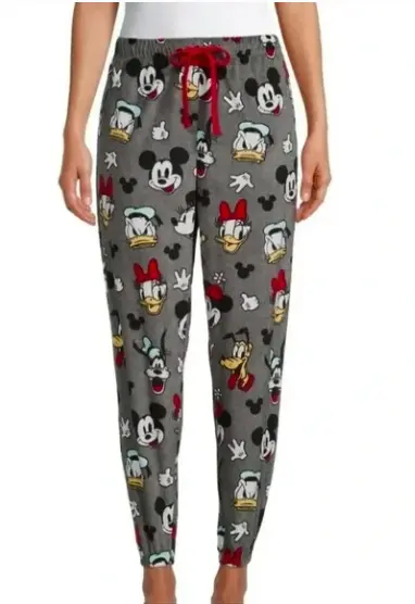 Disney Mickey Minnie Mouse Womens Ladies Gray Pajama Bottom Pants Size XS