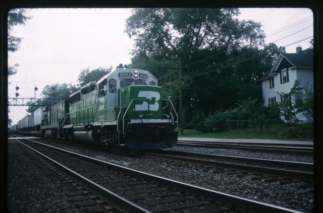 Railroad Slide - Burlington Northern #3052 Locomotive 1993 Vintage Freight Train