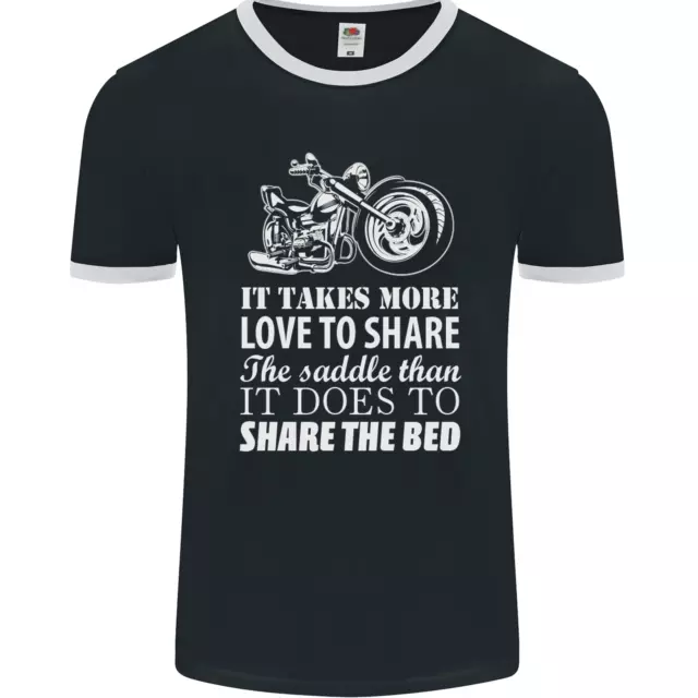 Maglietta Share the Saddle Moto Biker Uomo Ringer FotoL