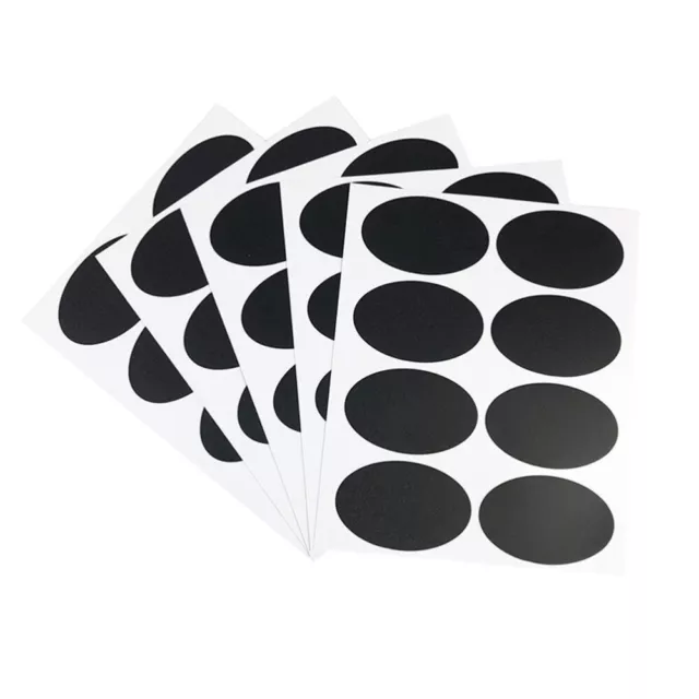 20 Sheets Self-Adhesive Stickers Oval Black Tags Mini Chalkboard Label