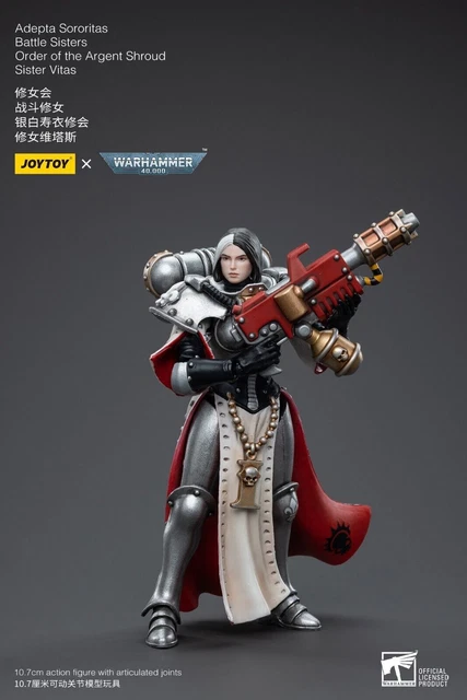FIGURA JOYTOY x Warhammer 40k Battle Sisters Plata Sábana Santa Orden Vitas 1/18