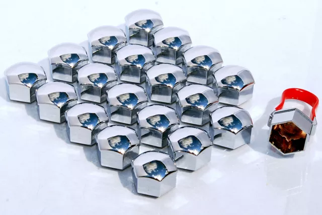 Capuchons poussants, écrou de roue de voiture et housses de boulon 21 mm hexagonal en chrome pack de 20