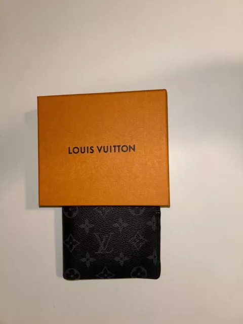 LOUIS VUITTON LOUIS VUITTON Card holder M61696 Monogram eclipse PVC canvas  Black Gray Used LV M61696