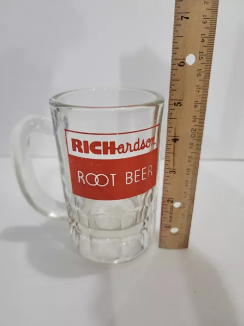 Vintage Richardson ROOT BEER, Thick Walled, Clear Glass Root Beer Mug