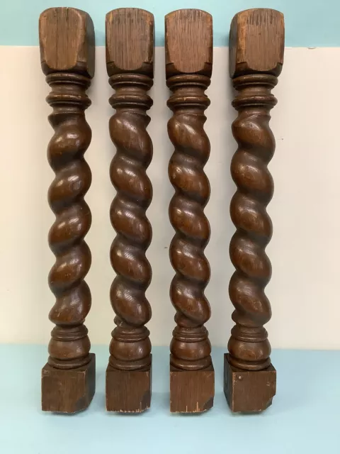 Columns 4 Pieces Barley Twist Oak 23 3/4” Tall