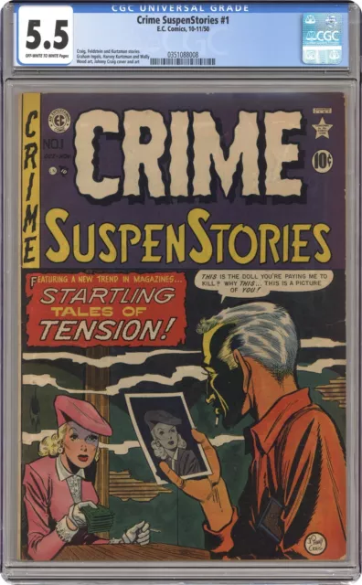 Crime Suspenstories #1 CGC 5.5 1950 0351088008