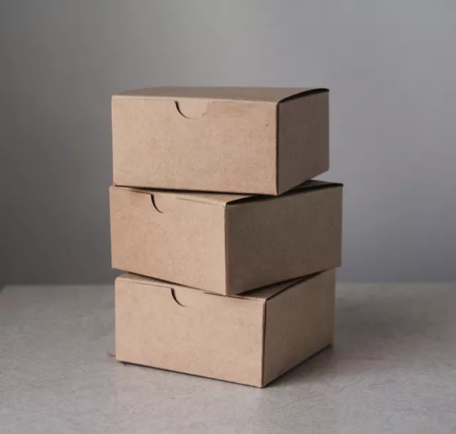 Natural Kraft Tuck Top Gift Box 4X4X2 SET OF 10 | Wedding, party and favor boxes