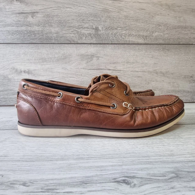 MARKS SPENCER Mens Shoes UK 9 Brown Leather Classic Boat Deck M S 16.99 PicClick UK