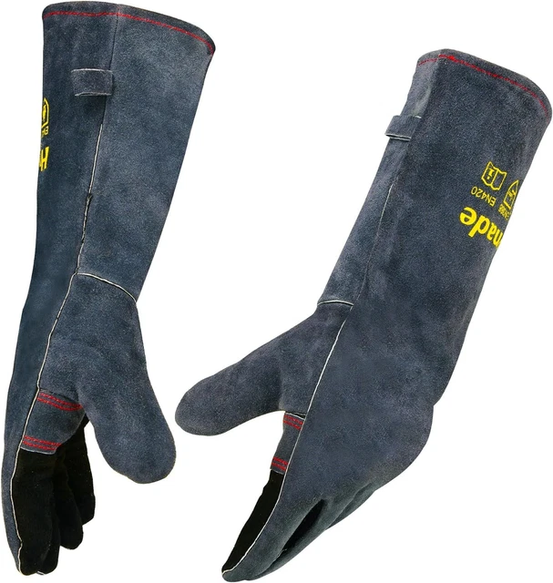 hynade Welding Gloves 16 Inches 932℉ 1 Count (Pack of 1), Gray-black