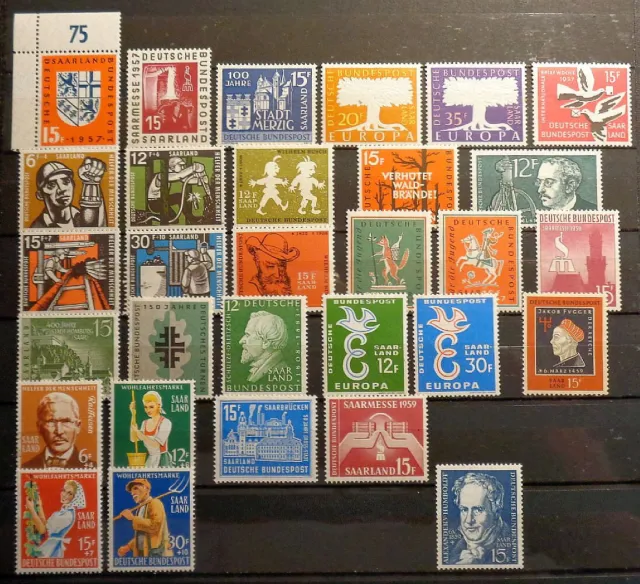 Saarland OPD schönes Los aus 1957 - 1959 postfrisch, mnh, ** (03)