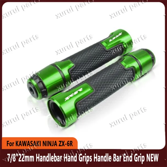 For KAWASAKI NINJA ZX-6R 7/8"22mm Handlebar Hand Grips Handle Bar End Grip NEW 2