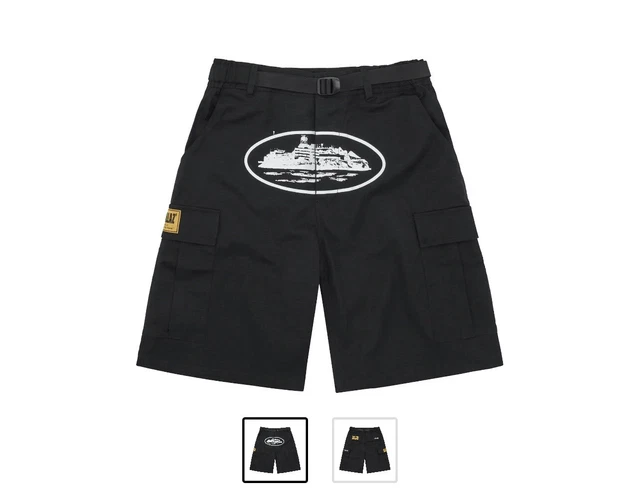 CORTEIZ ALCATRAZ CARGO Shorts (Black/White) [M] £95.00 - PicClick UK