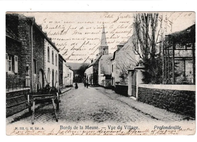 Belgique Carte pionnière 1904   PROFONDEVILLE Vue du village
