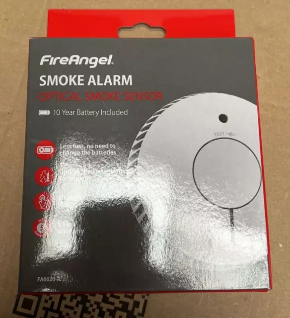 FireAngel Optical Smoke Alarm with 10 Year Sealed For Life Battery FA6620-R