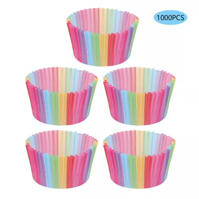 1000 piezas Revestimientos de tazas de papel para pasteles Envoltura para hornear panecillos Estuche para tazas fiesta SD