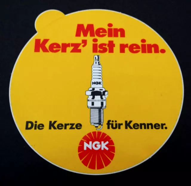 Werbe-Aufkleber Mein Kerz ist rein NGK Spark Plugs Zündkerzen Oldtimer 80er