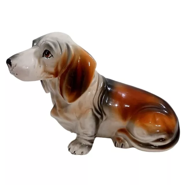 1940 Early Shafford Basset Hound Large Pottery Ceramic Sitting Dog Statue Sir Bo