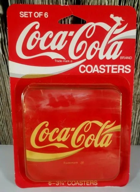 New Sealed Vintage Set of 6 Coca-Cola Diet Coke Coasters Drink Coaster Pop Promo