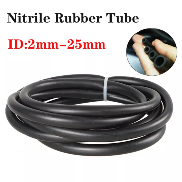 Nitrile Rubber Black Smooth Fuel Tube I.D 2mm-25mm Petrol Diesel Oil Line Hose