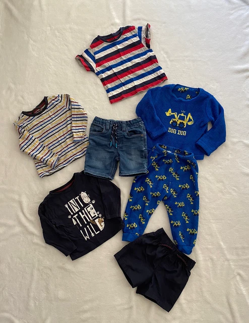 Baby Boy Clothes Bundle 18-24 Months 7 Items Pjs Shorts Tshirt Long Sleeve tops