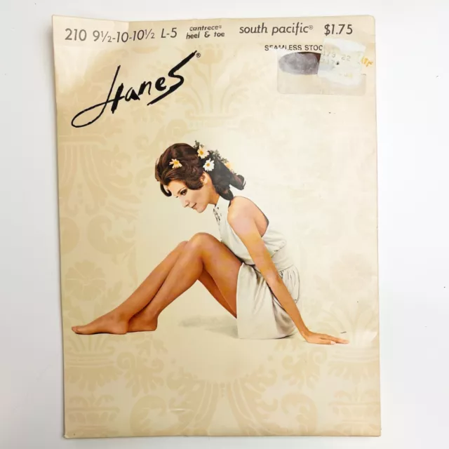 Vintage Hanes Seamless Stockings - 9.5-10-10.5 - 210 Nude Beige Nylon
