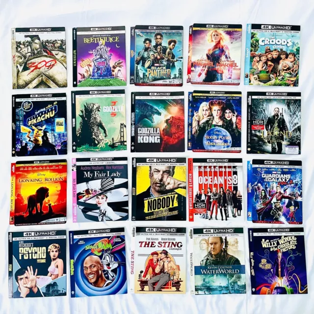4K Blu-ray Slipcovers ONLY - YOU CHOOSE - no discs, no case, etc Disney / Marvel
