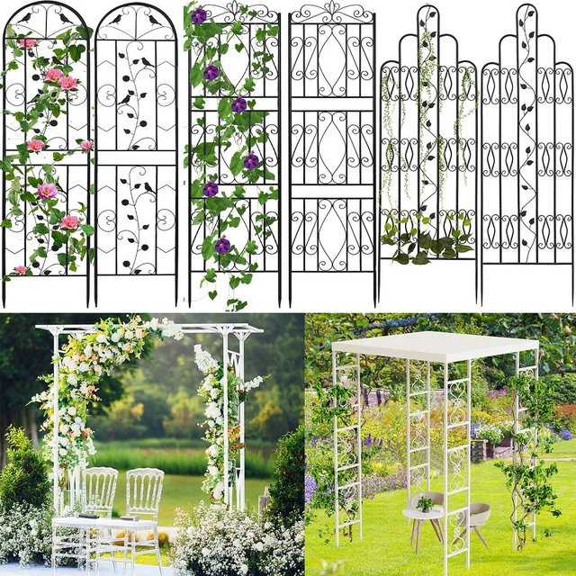 Rankhilfe Metall Rosenbogen 2er Set Rankgitter Rosenspalier Torbogen 5 Designs