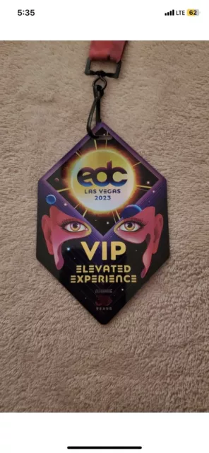 2023 Electric Daisy Carnival Las Vegas VIP Lanyard & Badge Insomniac EDC