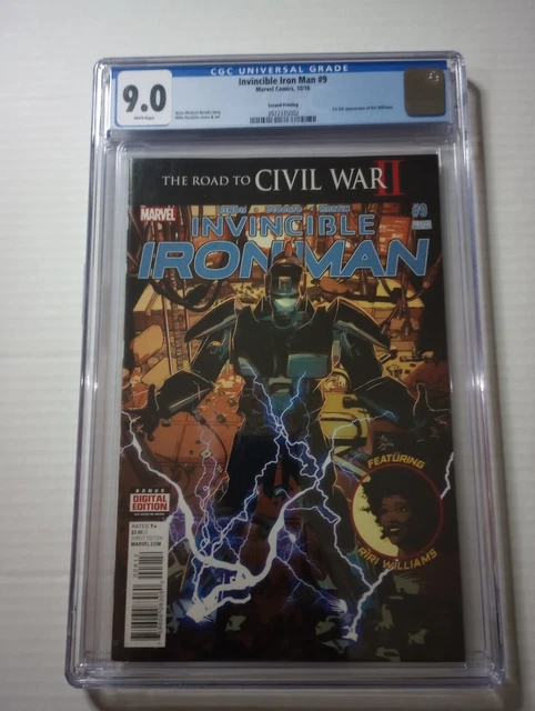 Invincible Iron Man 9 CGC 9.0 2nd Print Deodato (Marvel 2016)