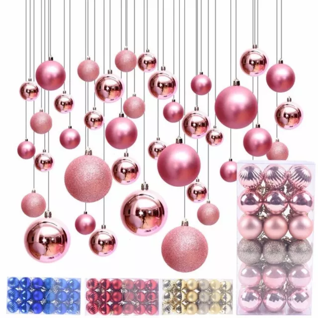 Vibrant Christmas Ball Ornament Set 36PCS Glitter Bauble Balls for Festive Joy