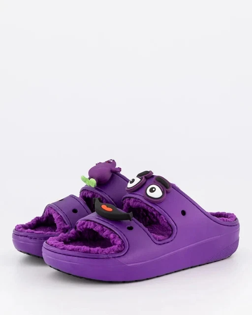 NEW MCDONALDS GRIMACE Crocs Cozzzy Sandals Size US 4M-12M - (209392